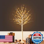 5FT White Birch Tree With Lights - Lighted 96 Warm Leds Fo. Fixed Price $65.08.