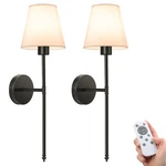 Niorsun Battery Operated Wall Set Of 2, Black Rechargeable Sconce.... Fixed Price $84.89.