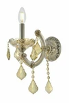 Crystal Wall Sconce Light Fixture Golden Teak Frame Bedroom Bathroom Or Hallway. Fixed Price $278.48.