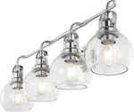 34" Chrome 4-LIGHT Bathroom Vanity With Clear Glass Shade, Led Included. Fixed Price $193.99.