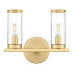 Hampton Bay Loveland Brass Bathroom Vanity Light Fixture W/ Clear Glass Shades. Fixed Price $30.06.