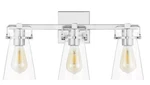 Home Decorators Stonedale 20 In. 3-LIGHT Chrome Vanity Clear Glass. Fixed Price $72.99.
