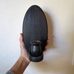 Black Wall Mounted Wooden Oval Candle Sconce Rustic Medium 12 X 5 3 In. Fixed Price $15.38.