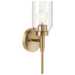 Kichler Madden 1-LIGHT Bathroom Wall Sconce Fixture Clear Glass In. Fixed Price $98.55.