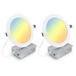 Elaruslux 2 Pack 7 Inch 3CCT Ultra-thin Led Recessed Light With Junction Box,.... Fixed Price $36.92.