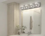 Artika Oracle 27 In. 4-LIGHT Cct Led Chrome Bathroom Vanity W/bubble Glass. Fixed Price $104.99.