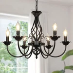 Farmhouse Candle Chandelier For Living Room, 6-LIGHT(22"), Black. Fixed Price $102.57.