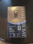 Hampton Bay Black Integrated Led Outdoor Solar Wall Lantern Sconce Light 2 Pack. Fixed Price $39.99.
