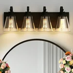 Letry Modern 29.3" 4-LIGHT Vanity Bathroom E26 Metal Glass Shade Wall Lamp. Fixed Price $74.87.