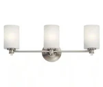 Kichler Joelson 24" 3-LIGHT Brushed Nickel Transitional Bathroom Vanity. Fixed Price $119.00.