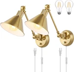 Wall Plug In, Dimmable Sconces Set Of 2 Lights With Cor. Fixed Price $89.63.