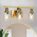 Durent Lighting Gold Bathroom Fixtures, 3 Modern Vanity Lights. Fixed Price $69.00.