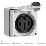 Wilawels Amp Rv Power Box, 125V/250V Nema 14-50R Outlet, White. Fixed Price $28.41.