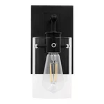 Hampton Bay Regan 4.5 In. 1-LIGHT Matte Black Bathroom Vanity With Clear. Fixed Price $20.00.