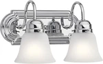 12.25" 2-LIGHT Vanity In Chrome, Modern Bathroom With Clear Sat. Fixed Price $88.99.
