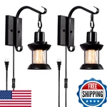 Gladfresit Rustic Wall Lamps Lantern Sconce Plug In Black Antique. Fixed Price $85.04.