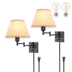Trlife Wall Plug In, Dimmable Sconces Set Of Two Swing Arm L.... Fixed Price $74.18.