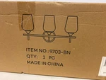 Ml Lighting Ashford 3-LIGHT Bath Vanity, 10"X22", Brushed Nickel Finish. Fixed Price $74.24.