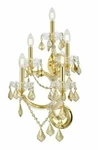 Wall Sconce Light Fixture Frame With Golden Teak Crystals Dining Room Foyer. Fixed Price $493.05.