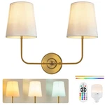 Passica Decor Vintage Glod 2-LIGHT Battery Operated Double Wall Sconce With D.... Fixed Price $129.16.