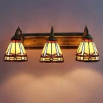 3-LIGHT Tiffany Style Wall Sconce Bathroom Stained Glass Vanity Fixture. Fixed Price $139.00.