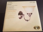 New Box Hampton Bay 274 322 Antique Brass Sconce Tea Stained Glass Shade. Fixed Price $39.99.