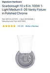 Park Harbor PHVL2211PC, Polished Chrome. Fixed Price $59.99.