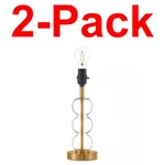 Hampton By 2-PACK 13.75 In. Clear Glass And Brushed Gold Accent Table Lamp Base. Fixed Price $18.99.