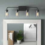 Logan 32" Wide Matte Black Metal 4-LIGHT Bath. Fixed Price $223.90.