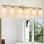 Jonsi Gold Bathroom Fixtures 6-LIGHT Vanity Lights Modern Wall Sconce. Fixed Price $268.95.