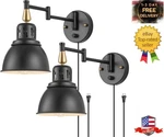 Plug Wall Sconces, Dimmable Retractable Swing Arm Lamp With. Fixed Price $78.99.