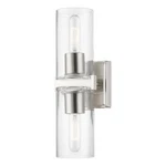 Livex Clarion Light Vanity Sconce, Brushed Nickel/clear 18032-91. Fixed Price $169.96.