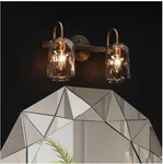 Modern 14.6 In. 2-LIGHT Vanity Gunmetal Gray Brass Bathroom Jar Textured Glass. Fixed Price $32.49.