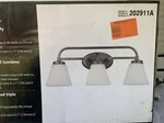 Eglo Lighting 202911A Mayview 3 Bath Vanity Graphite Finish Frosted Glas. Fixed Price $46.00.