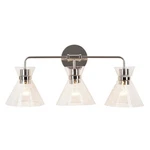 Alsy 24 In. 3-LIGHT Polished Nickel Vanity With Clear Glass Shades. Fixed Price $31.99.