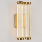 Modern Glass Led Wall Sconce, 16.5' Gold Bathroom Double .... Fixed Price $203.35.