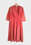 Vintage Saybury Dress Womens Xl 22 Red Wrap 3/4 Sleeve House Taffeta 60S. Fixed Price $24.46.