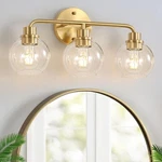 Bathroom Fixtures Gold Vanity 3 Wall Sconces Lighting Brush.... Fixed Price $91.89.
