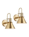 Wilon Gold Wall Sconces Set Of Two Indoor Lights With E26 Base Industria.... Fixed Price $149.28.