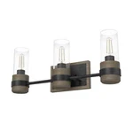 River Mill 3 Light Mountain Modern Rustic Metal Vanity W/ Wood Look Finish. Fixed Price $169.99.