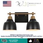 Gepow 2-LIGHT Black Gold Vanity Modern Farmhouse Design Matte & Soft. Fixed Price $49.99.