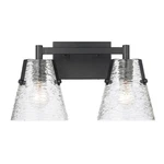 Z-lite Analia Light Vanity, Matte Black/clear Ribbed 1101-2V-MB. Fixed Price $161.50.