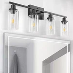 Yansun 32 In. 4-LIGHT Industrial Matte Black Vanity Fixtures For Bathroom. Fixed Price $69.99.