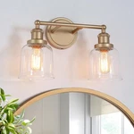Coastal Bell Bathroom Vanity 2 Light Fixture Brass Gold Transitional Uolfin New. Fixed Price $49.00.