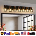 44'' Vanity 7 Light Metal Black Farmhouse For Bathroom Mirror Wall Lamp Fixture. Fixed Price $174.99.