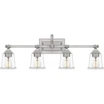 Nicholas 4 Light Transitional Bath Vanity 10 Inches High-brushed Nickel Finish. Fixed Price $339.99.
