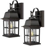 Tobusa 2 Pack Outdoor Wall Sconces 100% Aluminium Oil Rubbed Bronze Exterior. Fixed Price $74.35.