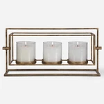 Uttermost 18107 Wenman 8" Tall Iron Glass Candle Holder - Gold. Fixed Price $182.40.