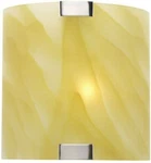 Lite Source LS-1395AMB Nimbus Wall Sconce Polished Steel With Amber Glass Shade. Fixed Price $39.99.