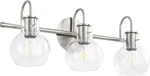 Solfart Brushed Nickel Bathroom Light Fixture With Glass Shade. Fixed Price $25.00.